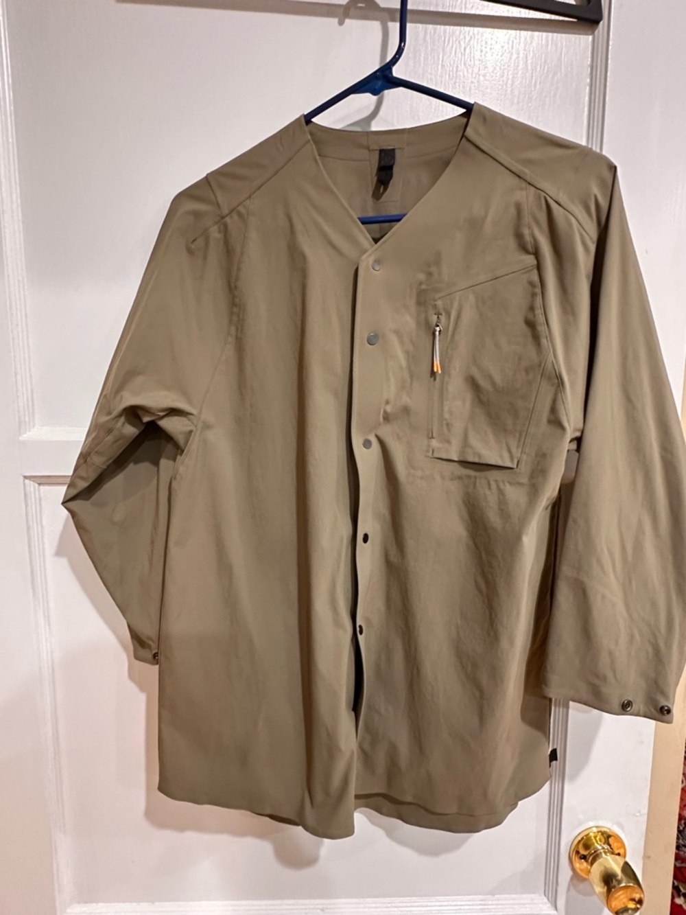 lululemon athletica Men's Button-Front Casual Shirt Jacket in Khaki